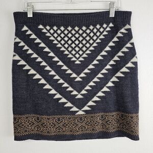 Maurices Mini Skirt Sweater Elastic Waist Sz L 80s 90s Academia Cottagecore